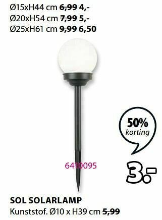 Jysk Sol solarlamp aanbieding