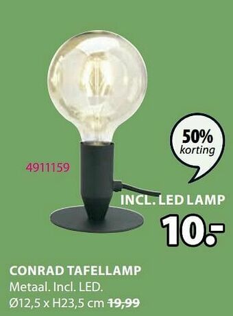 Jysk Conrad tafellamp aanbieding
