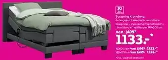 Leen Bakker Boxspring kronoberg 6-delige set 2 elektrisch verstelbare aanbieding
