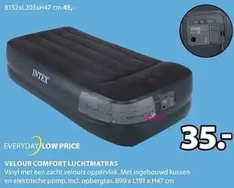 Jysk Velour comfort luchtmatras intex aanbieding