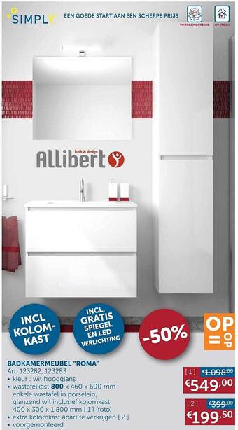 Zelfbouwmarkt Allibert Badkamermeubel aanbieding