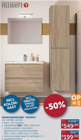 Zelfbouwmarkt Badkamermeubel aanbieding