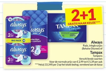 Intermarché Always Tampax aanbieding