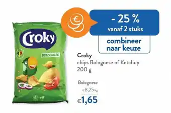 OKay Croky chips Bolognese of Ketchup 200g aanbieding