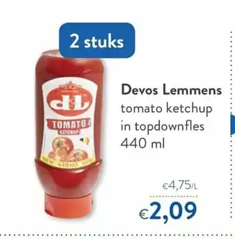 OKay Devos Lemmens tomato ketchup 440ml aanbieding