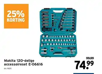 GAMMA Makita 120-delige Accessoireset E-06616 25% Korting aanbieding