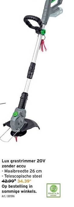 GAMMA Lux Grastrimmer 20v Zonder Accu aanbieding