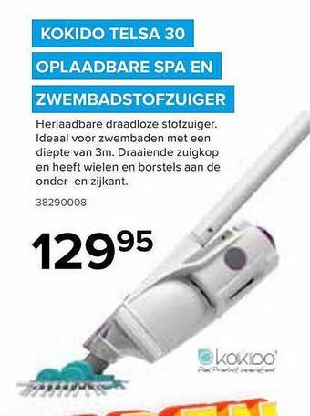 Euroshop Kokido Telsa 30 Oplaadbare Spa En Zwembadstofzuiger aanbieding