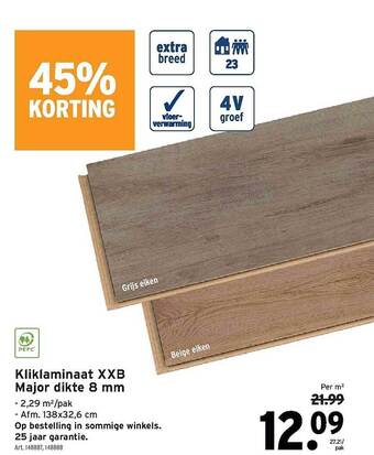 GAMMA Kliklaminaat Xxb Major Dikte 8 Mm 45% Korting aanbieding
