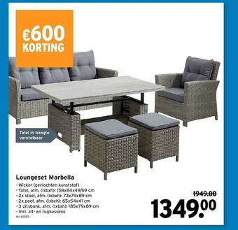 GAMMA Loungeset Marbella aanbieding