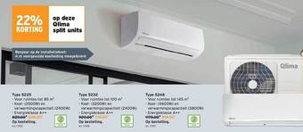 GAMMA Qlima Split Units Type 5225, Type 5232, Type 5248 aanbieding