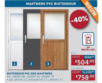 Zelfbouwmarkt Buitendeur Pvc Sieg Maatwerk aanbieding
