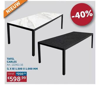 Zelfbouwmarkt Tafel Carles aanbieding