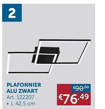 Zelfbouwmarkt Plafonnier Alu Zwart aanbieding