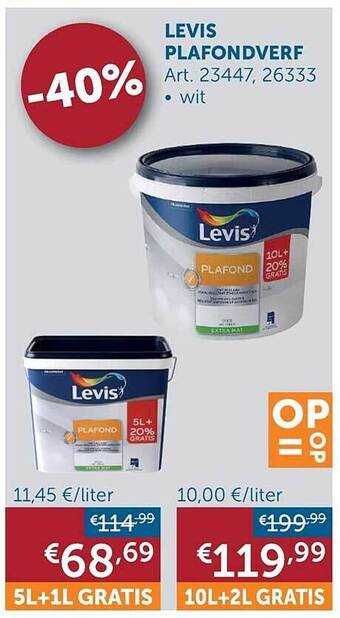 Zelfbouwmarkt Levis Plafondverf aanbieding