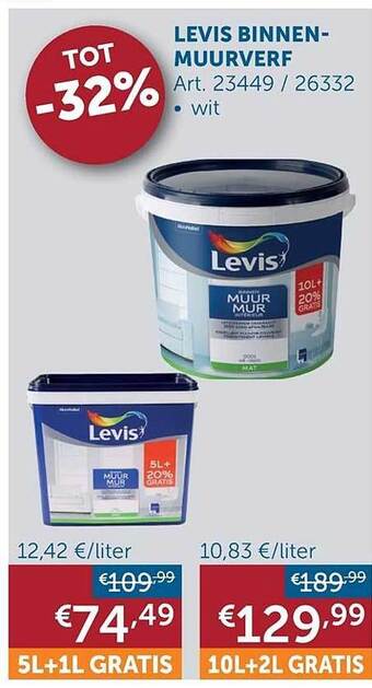 Zelfbouwmarkt Levis Binnen-muurverf aanbieding