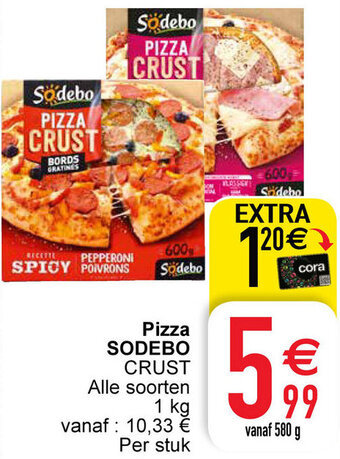 Cora Pizza Sodebo aanbieding