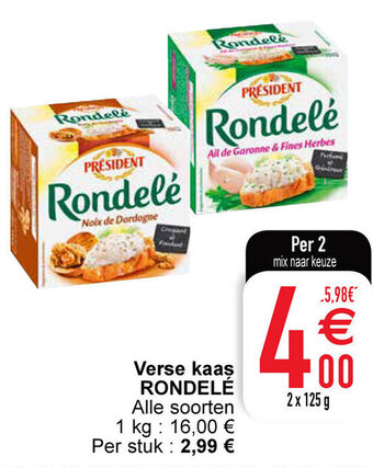 Cora Rondele Verse kaas aanbieding