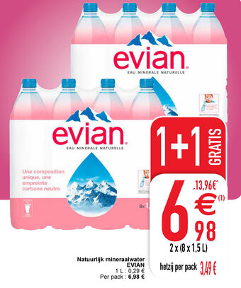 Cora Evian Natuurlijk mineraalwater aanbieding