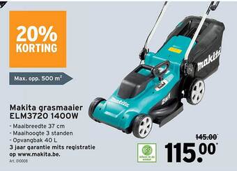 GAMMA Makita grasmaaier elm3720 1400w aanbieding