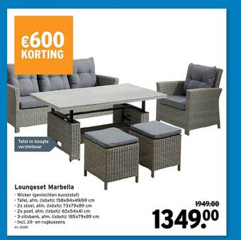 GAMMA Loungeset marbella aanbieding