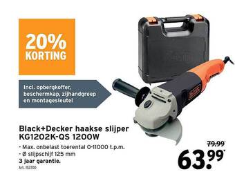 GAMMA Black + decker haakse slijper kg1202k-qs 1200w aanbieding