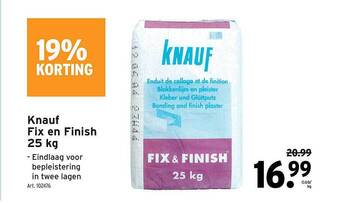 GAMMA Knauf fix en finish 25 kg aanbieding