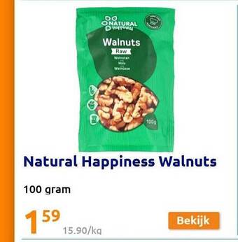 Action Natural happiness walnuts aanbieding