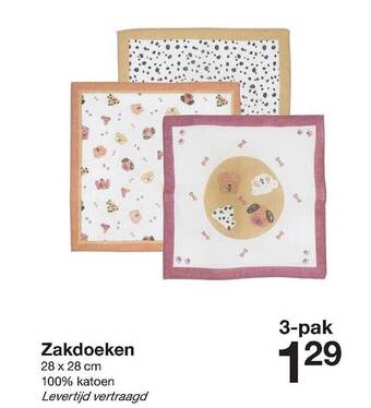 Zeeman Zakdoeken aanbieding