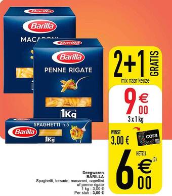 Cora Deegwaren barilla aanbieding
