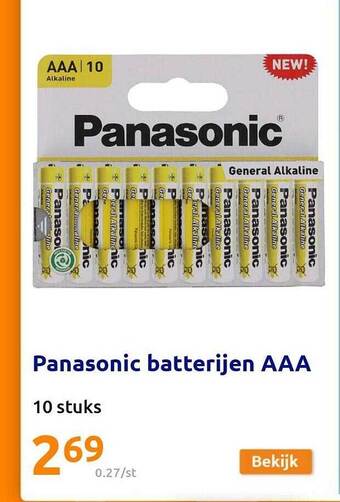 Action Panasonic batterijen aaa aanbieding