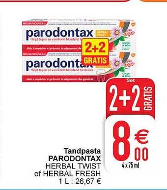 Cora Tandpasta parodontax aanbieding
