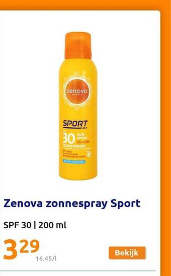Action Zenova zonnespray sport aanbieding