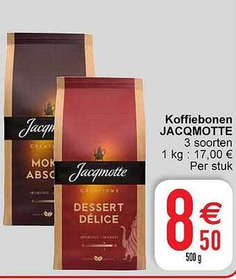 Cora Koffiebonen jacqmotte aanbieding