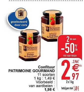 Cora Confituur patrimoine gourmand aanbieding