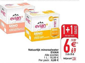 Cora Natuurlijk mineraalwater evian aanbieding