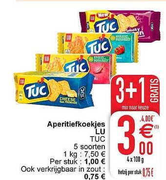 Cora Aperitiefkoekjes lu aanbieding