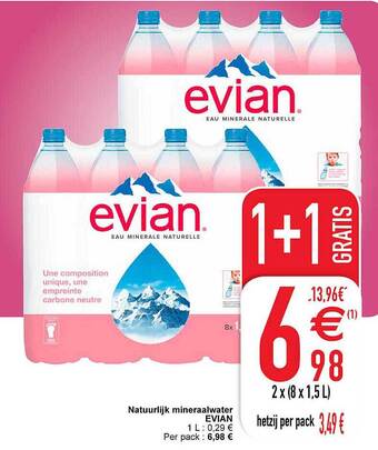 Cora Natuurlijk mineraalwater evian aanbieding
