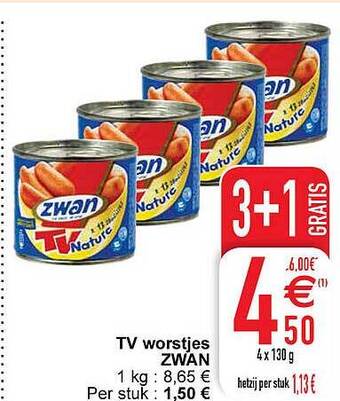 Cora Tv worstjes zwan aanbieding