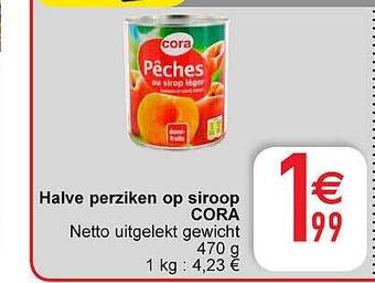 Cora Halve perziken op siroop aanbieding