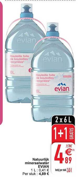 Cora Natuurlijk mineraalwater evian aanbieding