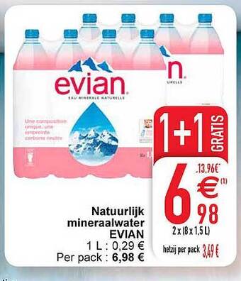 Cora Natuurlijk mineraalwater evian aanbieding