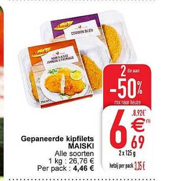 Cora Gepaneerde kipfilets maiski aanbieding