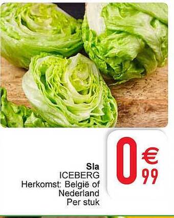 Cora Sla iceberg aanbieding