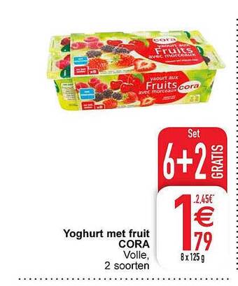 Cora Yoghurt met fruit aanbieding