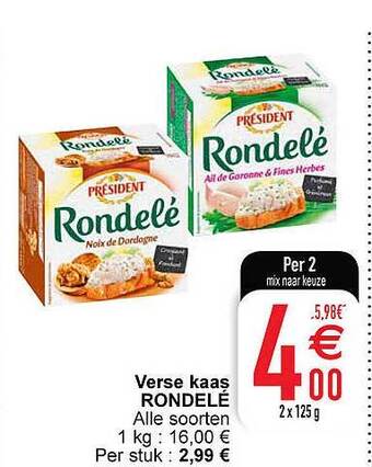 Cora Verse kaas rondelé aanbieding