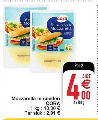 Cora Mozzarella in sneden aanbieding