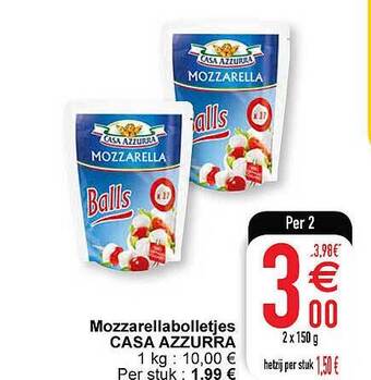 Cora Mozzarellabolletjes casa azzurra aanbieding