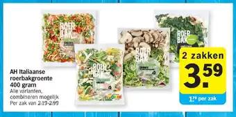 Albert Heijn AH italiaanse roerbakgroente 400 gram per zak aanbieding