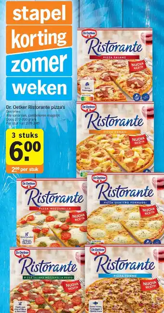 Albert Heijn Dr. oetker ristorante pizza's 270-390g per stuk aanbieding